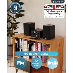 Buy Majority Mini HiFi - HOMERTON - 2xSpeakers CD BT USB FM iRadio 60W Black in Cyprus, Nicosia, Limassol, Larnaka, Pafos