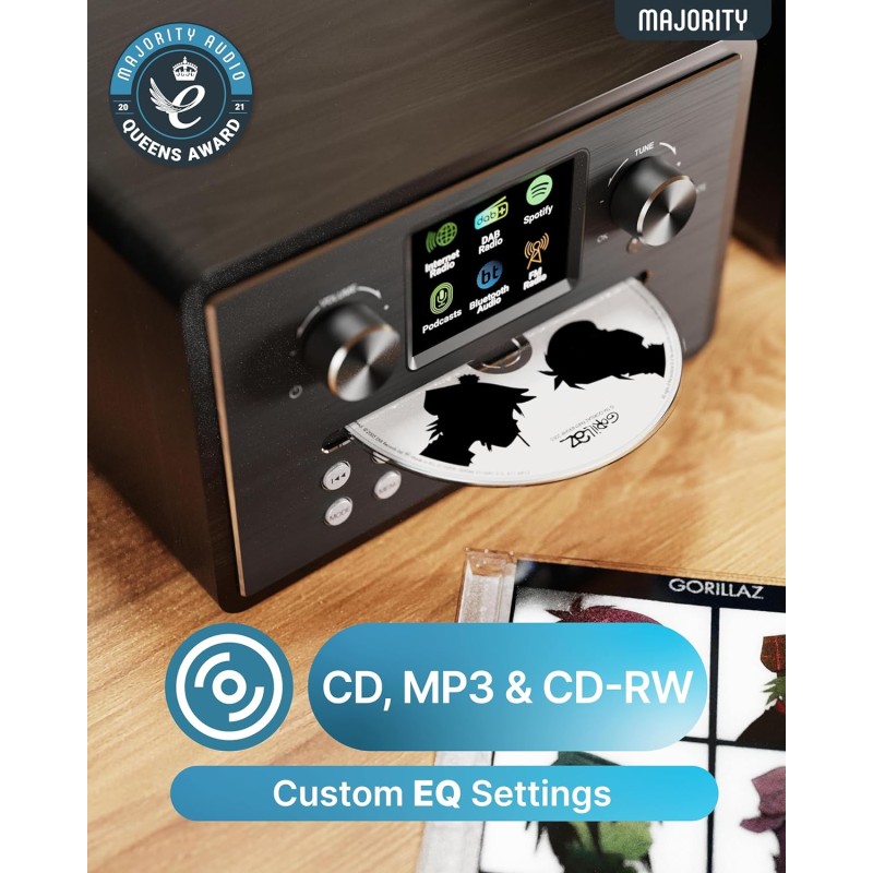 Buy Majority Mini HiFi - HOMERTON - 2xSpeakers CD BT USB FM iRadio 60W Black in Cyprus, Nicosia, Limassol, Larnaka, Pafos