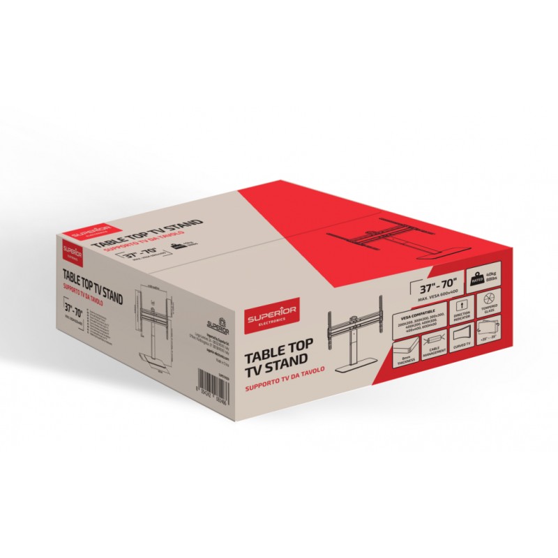 Buy Superior Table Top TV Stand - SUPSTV020 - 60x40 Glass 40kg in Cyprus, Nicosia, Limassol, Larnaka, Pafos