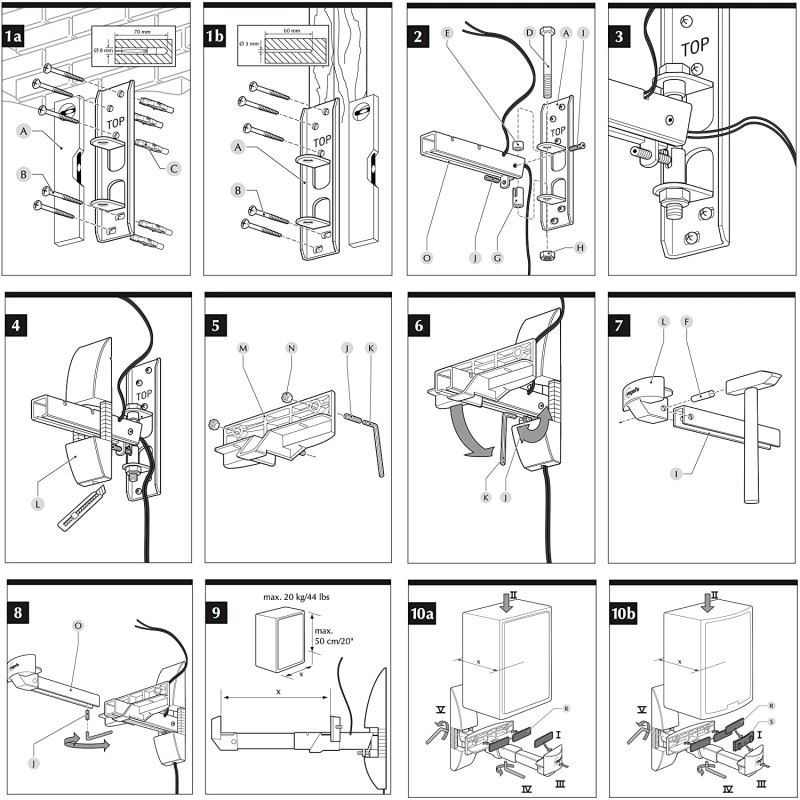 Buy Vogels Loudspeaker Wall Supports - VLB200 - Set of 2 in Cyprus, Nicosia, Limassol, Larnaka, Pafos