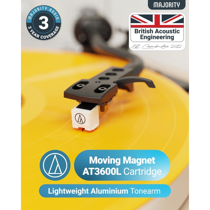 Buy Majority Turntable Folio Stereo Speakers - AT3600L - Cartridge & Pitch Control in Cyprus, Nicosia, Limassol, Larnaka, Pafos