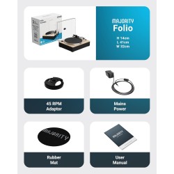 Buy Majority Turntable Folio Stereo Speakers - AT3600L - Cartridge & Pitch Control in Cyprus, Nicosia, Limassol, Larnaka, Pafos