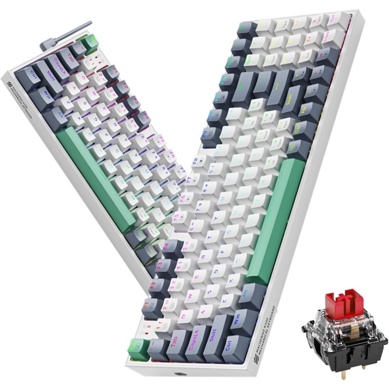 Buy Machenike Keyboard - K500-B94 - White Mechanical Gaming Keyboard 94 Red Swit... in Cyprus, Nicosia, Limassol, Larnaka, Pafos