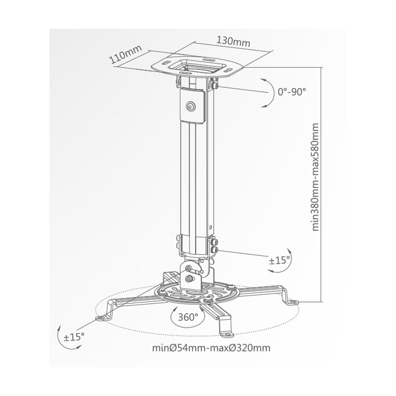 Buy Superior Projector Mount - SUPSTV013 - 54-320mm in Cyprus, Nicosia, Limassol, Larnaka, Pafos