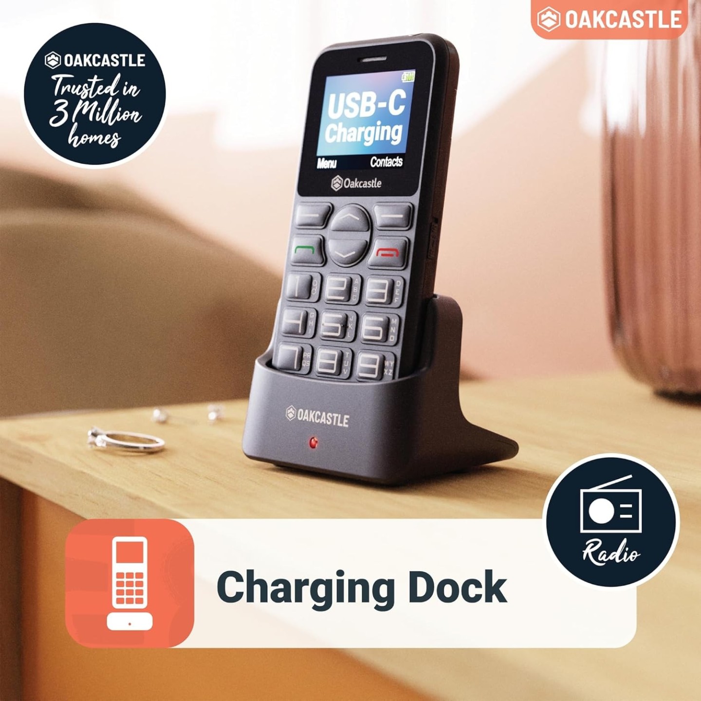 Majority Mobile Feature Phone Seniors - Oakcastle F300 - 4G SOS Camera — Buy in Cyprus with Fast Delivery