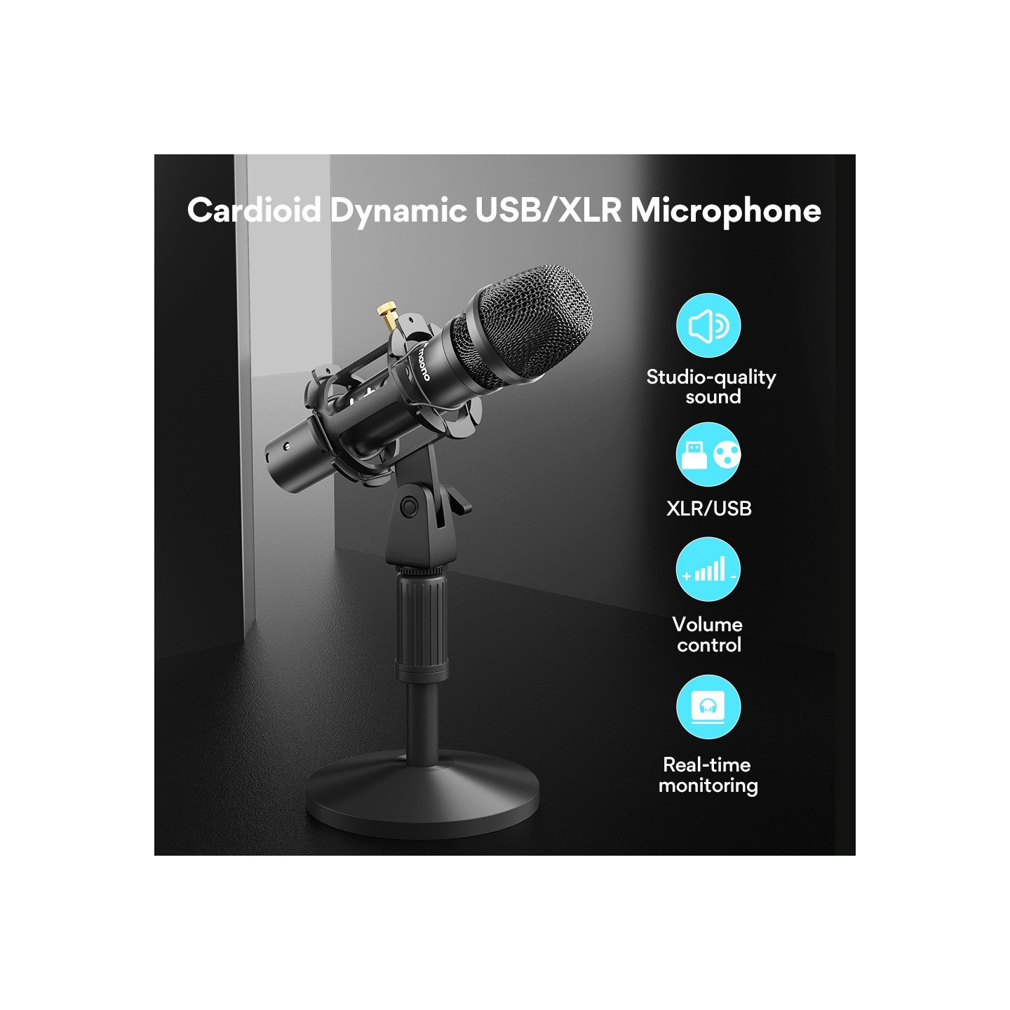 Maono AU-HD300T Dynamic Desktop USB/XLR Microphone (Boxed) — Buy in Cyprus with Fast Delivery