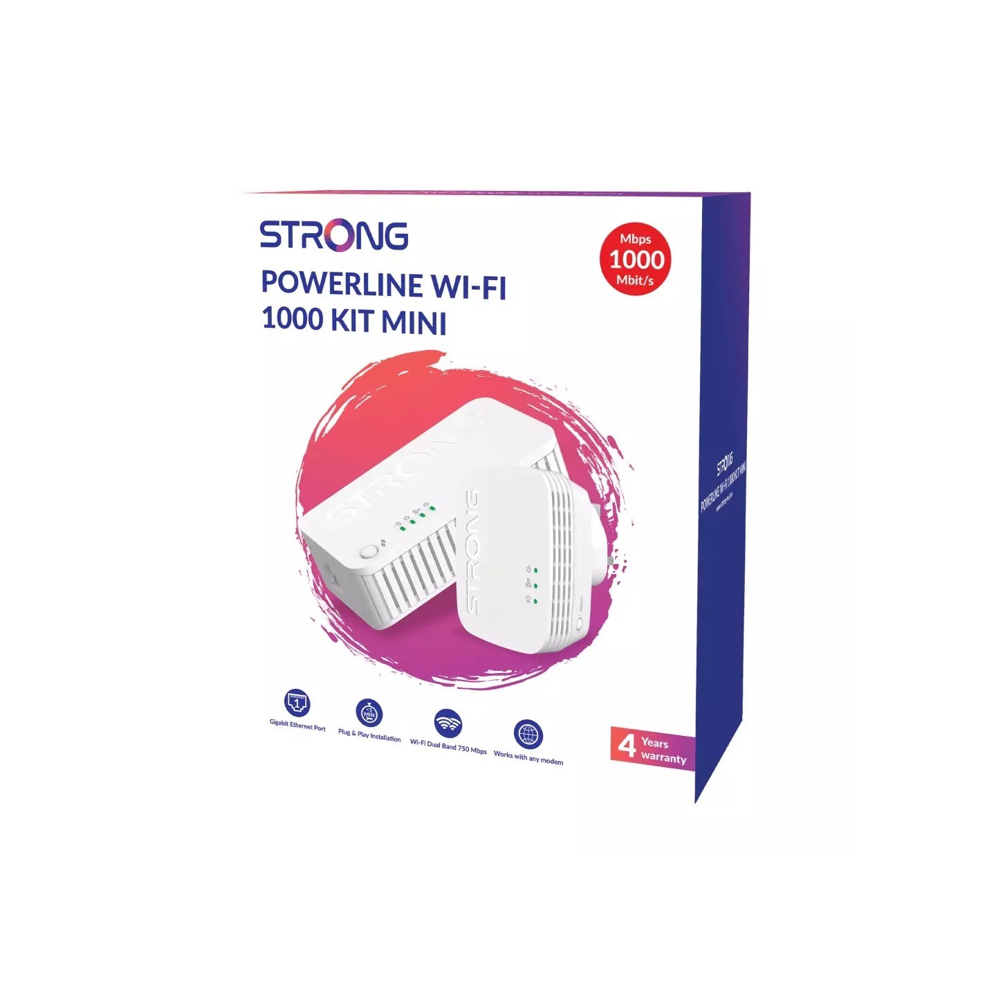 Strong Powerline Kit - POWERWF1000DUOMINIUK - A1000 Mini 1000Mbps Wi-Fi 1200Mbps UK — Buy in Cyprus with Fast Delivery
