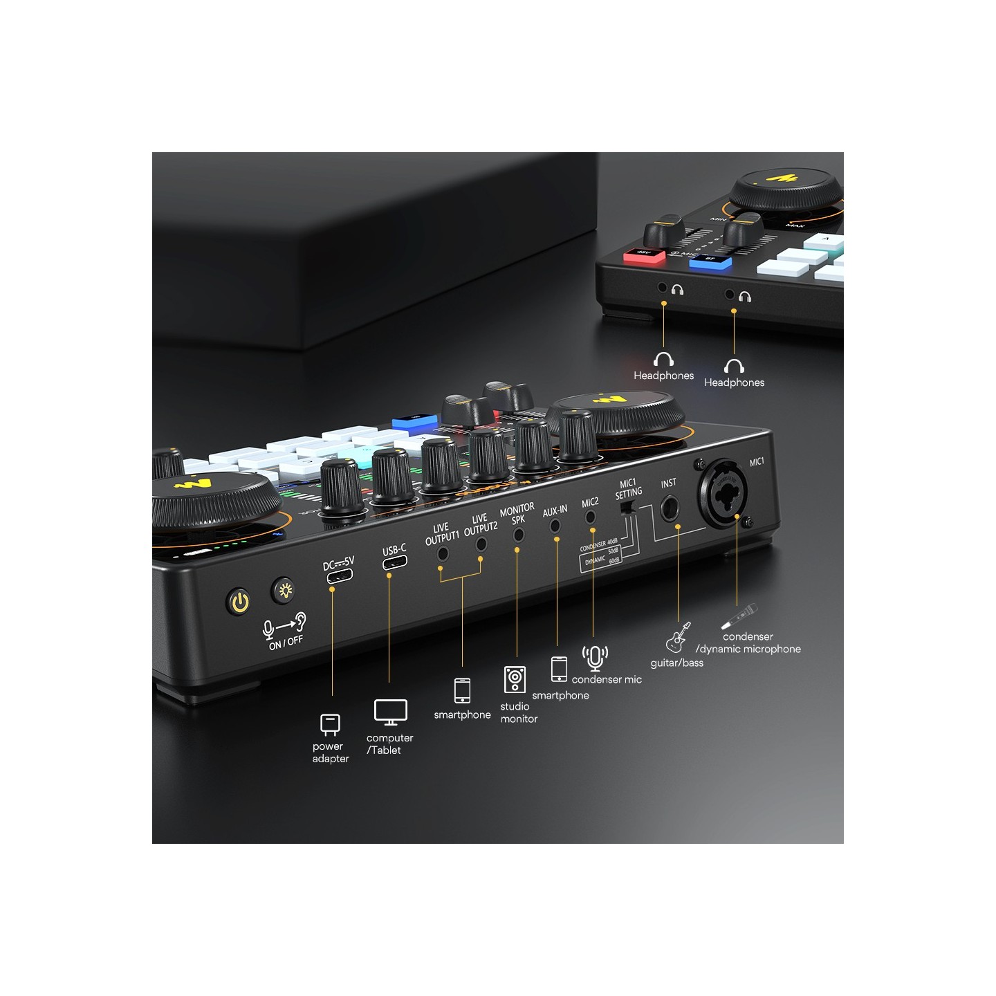 Maono Advanced Streaming Audio Mixer Console - AME2 - Advanced Streaming Audio Mixer Console