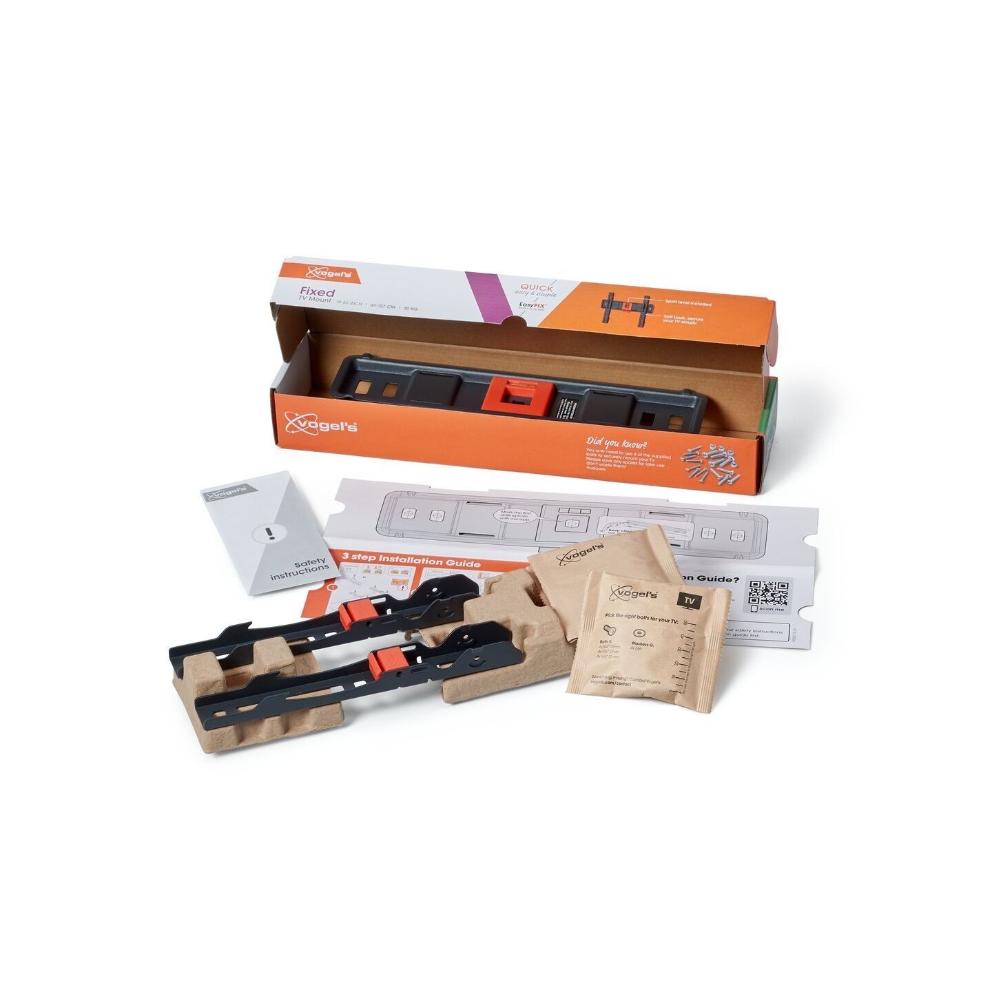 Vogels TV Wall Mount - TVM1203 - Fixed 19-50'' Black — Buy in Cyprus with Fast Delivery