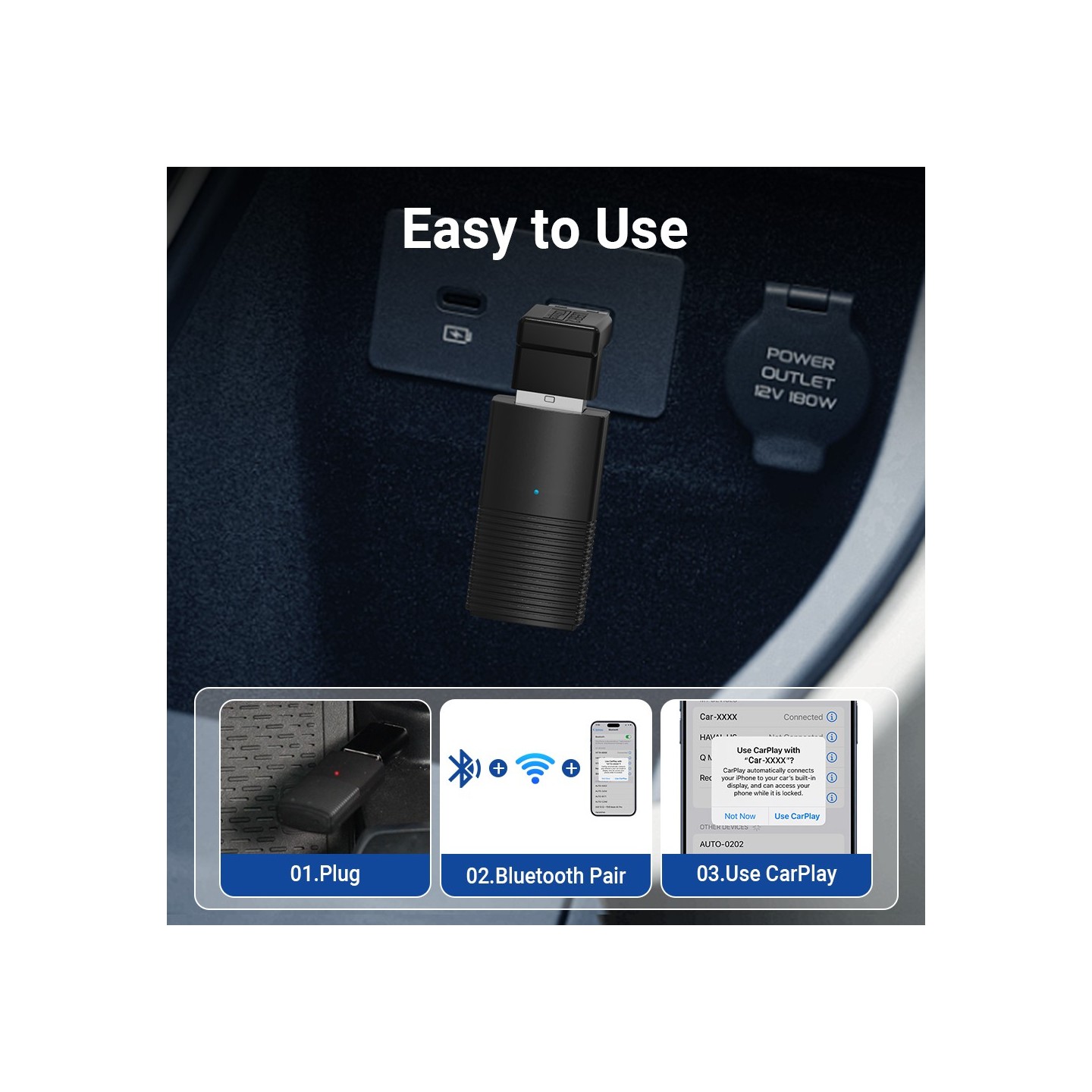 MINIX Car Wired to Wireless CarPlay USB Dongle - CP86 - Wired to Wireless CarPlay USB Dongle