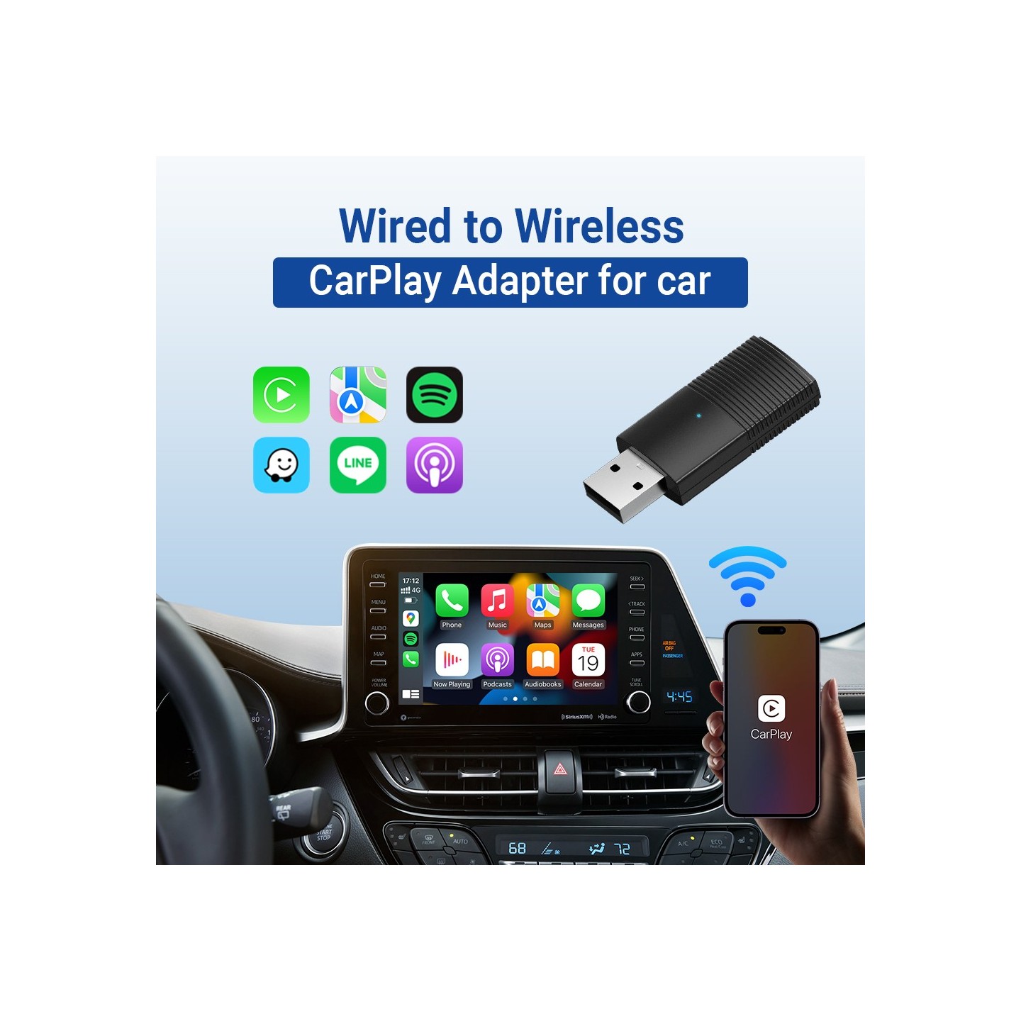 MINIX Car Wired to Wireless CarPlay USB Dongle - CP86 - Wired to Wireless CarPlay USB Dongle