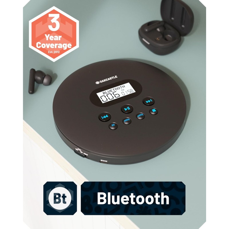 Buy Majority Oakcastle CD Player - CD100 - Portable & USB-C Rechargeable CD Play... in Cyprus, Nicosia, Limassol, Larnaka, Pafos