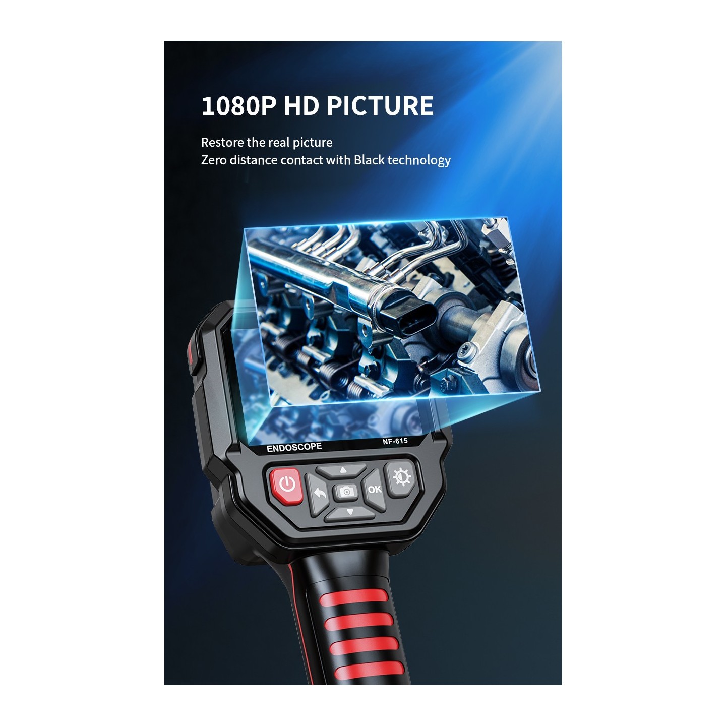 Noyafa Endoscope Camera - NF-615 - 3.5-inch IPS Screen, 1080P Resolution, IP67 Waterproof Lens & 5m Flexible Cable