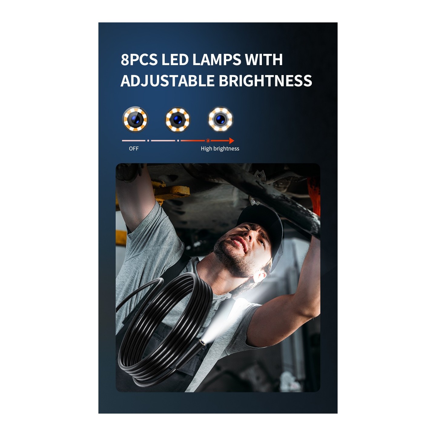 Noyafa Endoscope Camera - NF-615 - 3.5-inch IPS Screen, 1080P Resolution, IP67 Waterproof Lens & 5m Flexible Cable