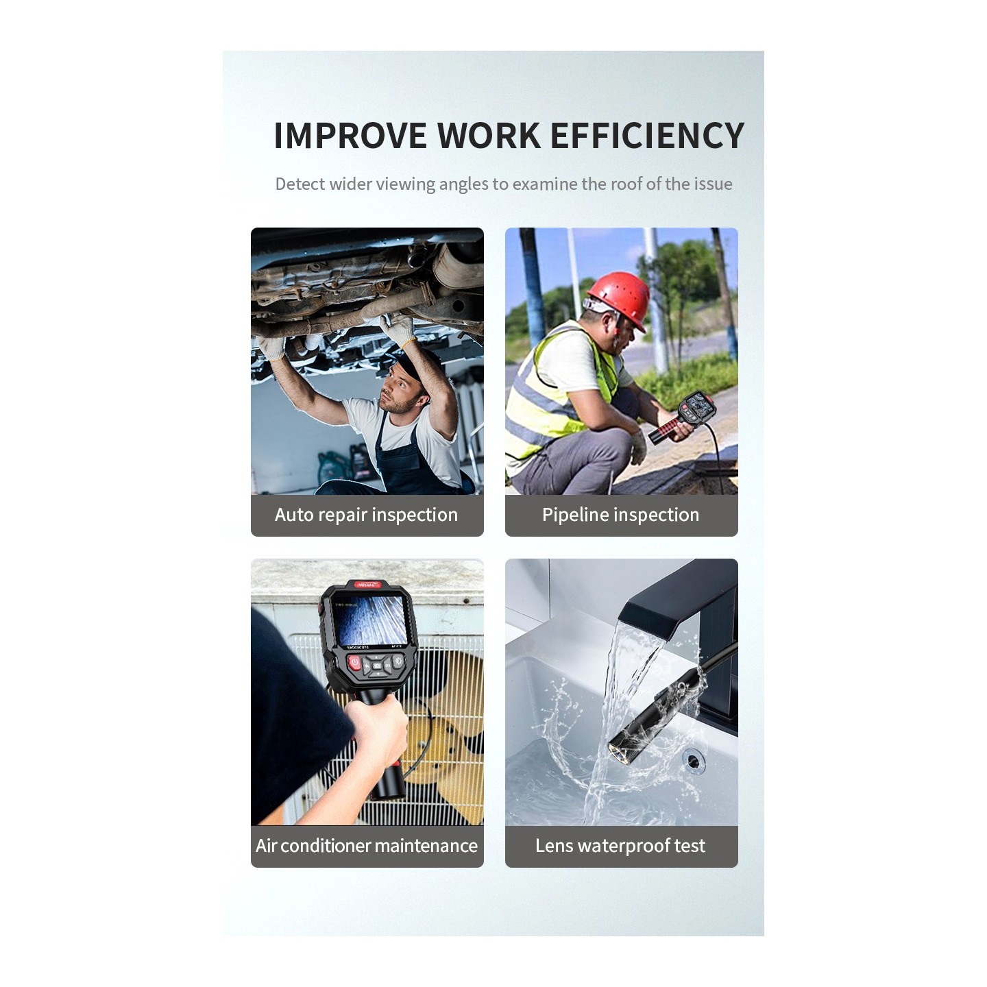 Noyafa Endoscope Camera - NF-615 - 3.5-inch IPS Screen, 1080P Resolution, IP67 Waterproof Lens & 5m Flexible Cable