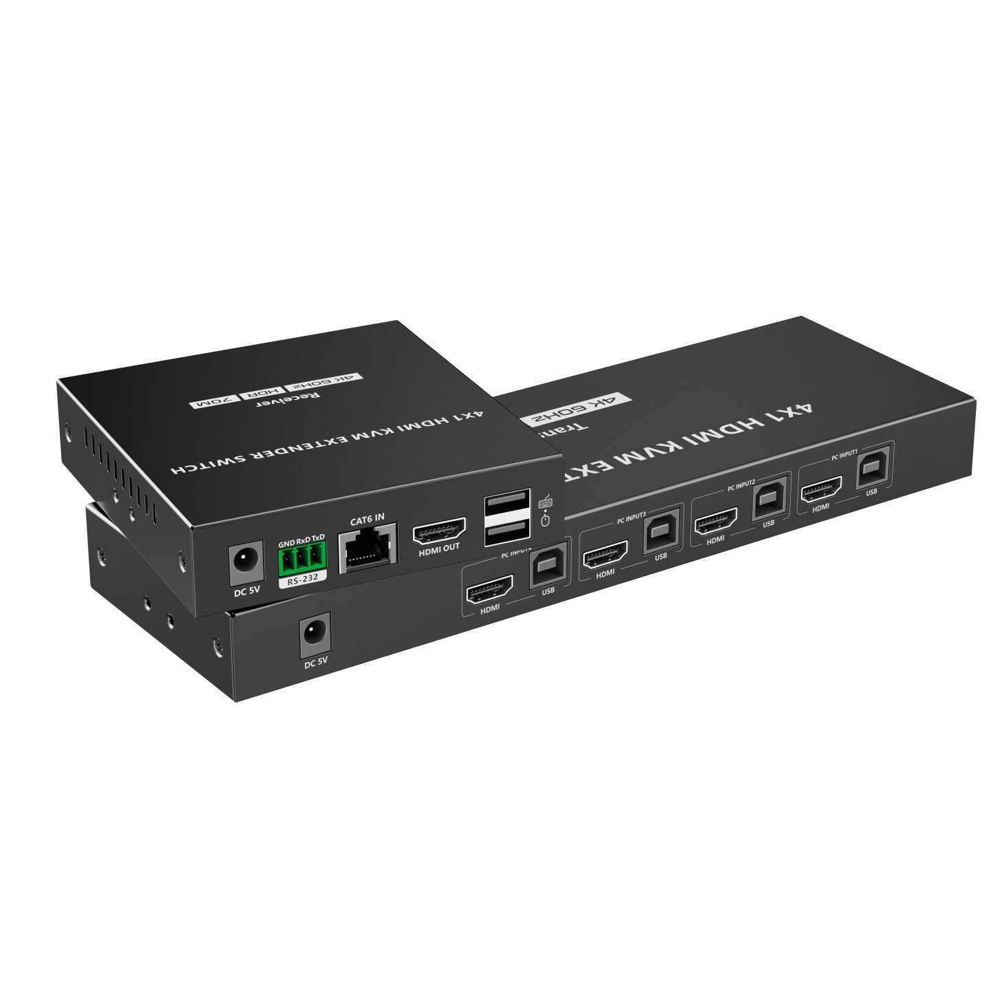 Lenkeng KVM HDMI Extender Switch 4-1 over Ethernet 4K60Hz - LKV441EX - KVM HDMI Extender Switch 4-1 over Ethernet 4K60Hz