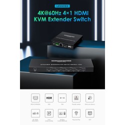 Buy Lenkeng KVM HDMI Extender Switch 4-1 over Ethernet 4K60Hz - LKV441EX - KVM H... in Cyprus, Nicosia, Limassol, Larnaka, Pafos