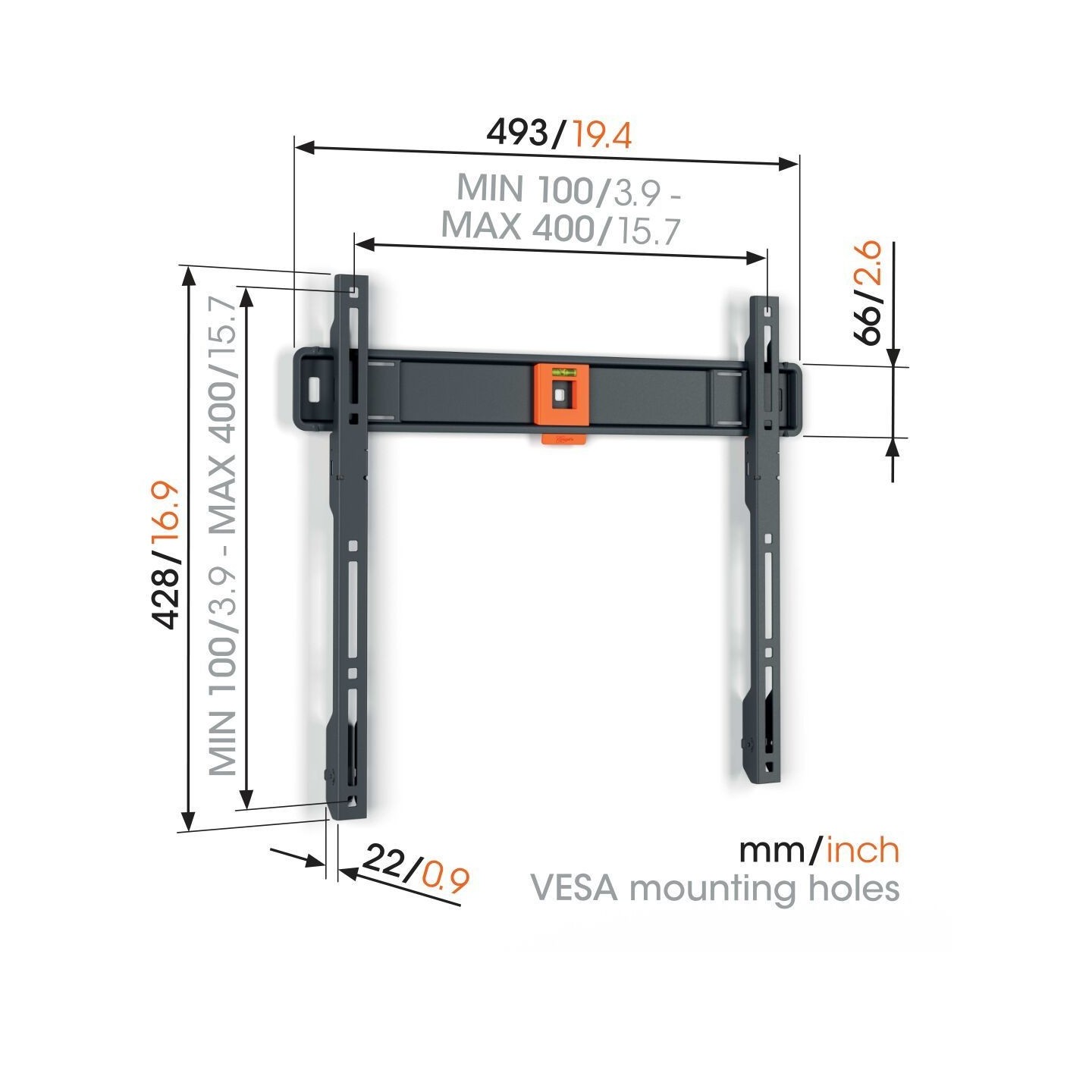 Vogels TV Wall Mount - TVM1403 - Fixed 32-77'' Black — Buy in Cyprus with Fast Delivery