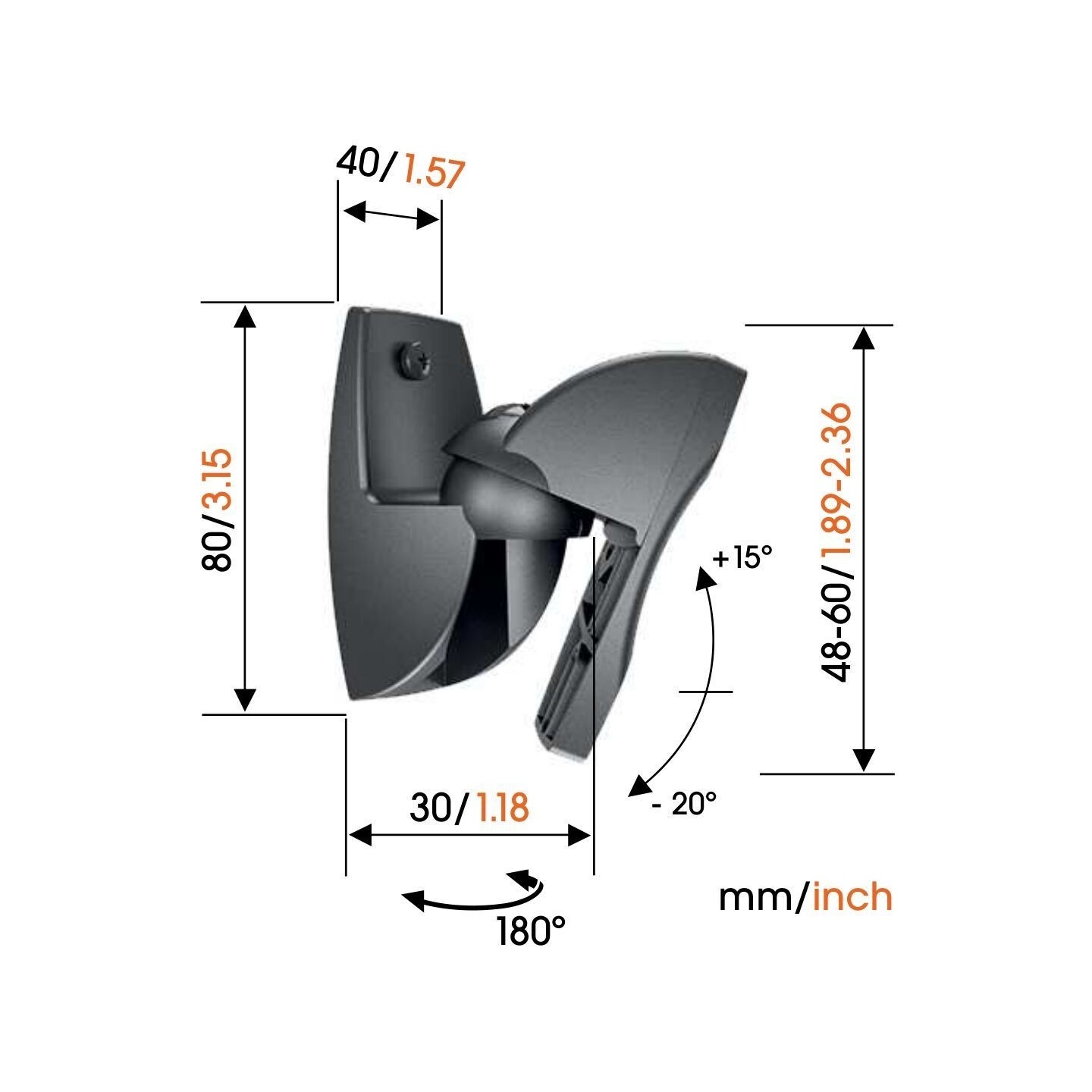 Vogels Wall Loudspeaker Support - VLB500 - Black (pair) — Buy in Cyprus with Fast Delivery