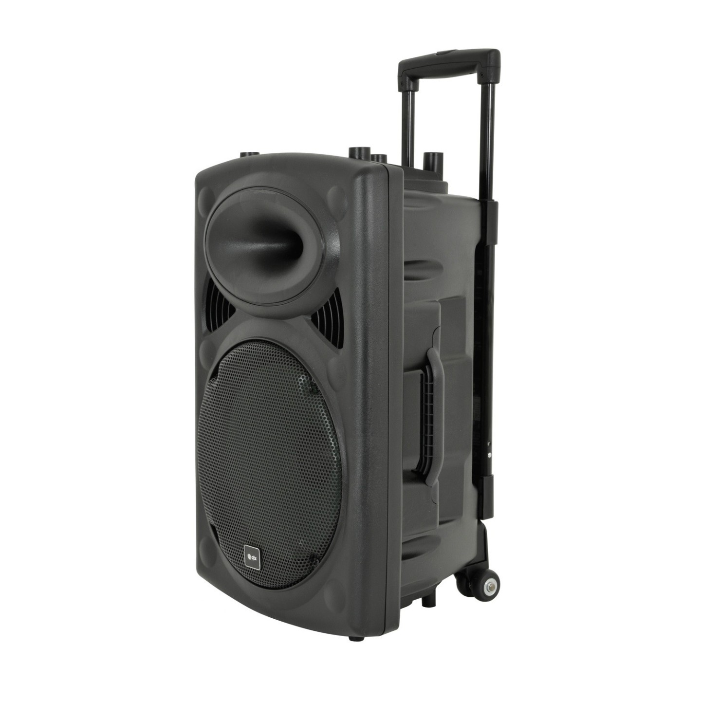 QTX 15'' Portable Karaoke & PA Speaker - QR15PA - 2x Wireless Microphones, Bluetooth USB & FM 178.848UK