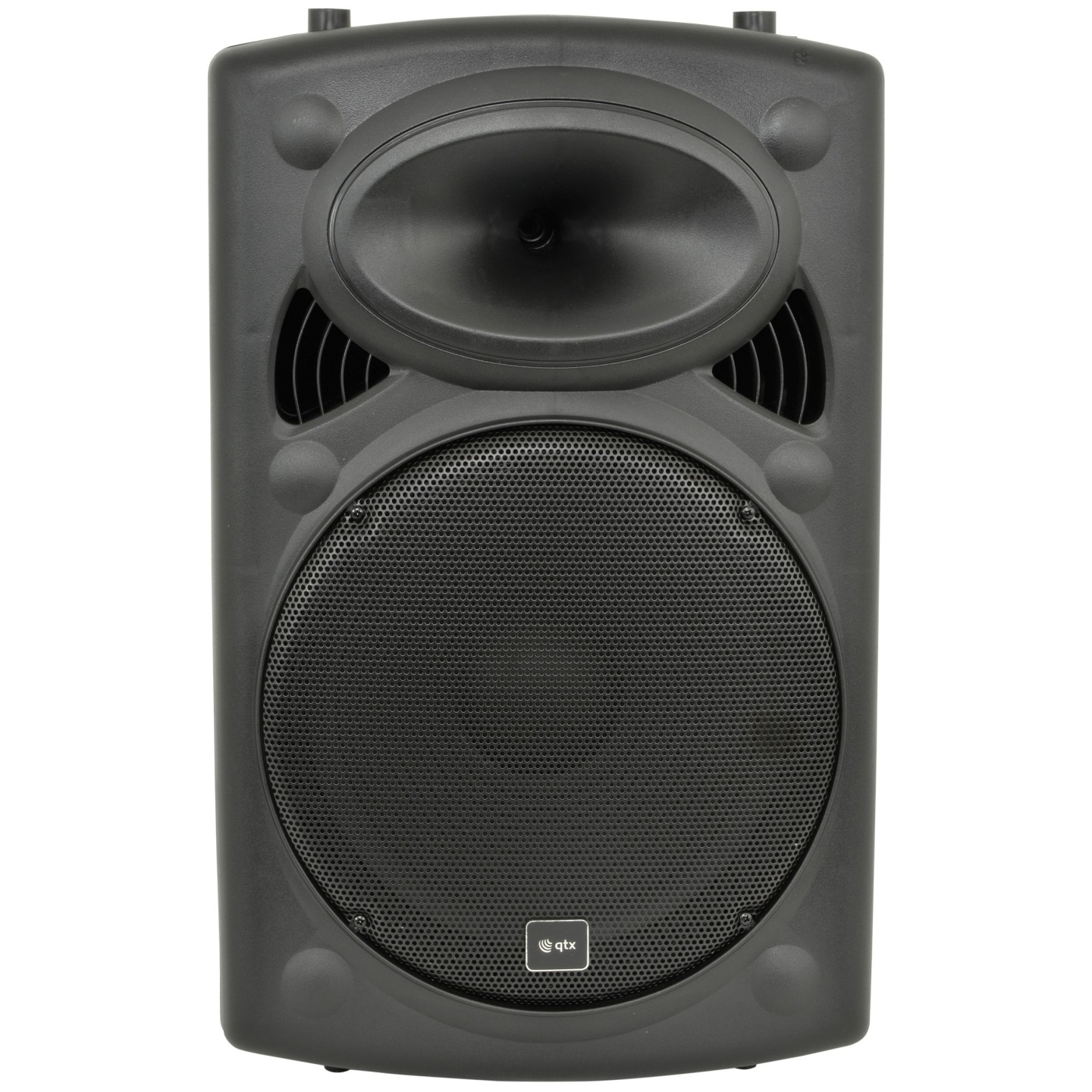 QTX 15'' Portable Karaoke & PA Speaker - QR15PA - 2x Wireless Microphones, Bluetooth USB & FM 178.848UK