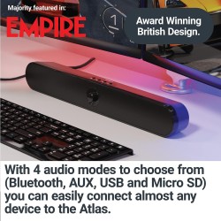 Buy Majority ATLAS PC Soundbar - 20W BT & USB in Cyprus, Nicosia, Limassol, Larnaka, Pafos