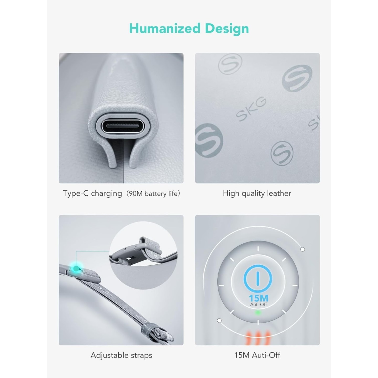 SKG Back-Waist-Neck Wireless Massager with Heat - T1-2 Pro - Back-Waist-Neck Wireless Massager with Heat