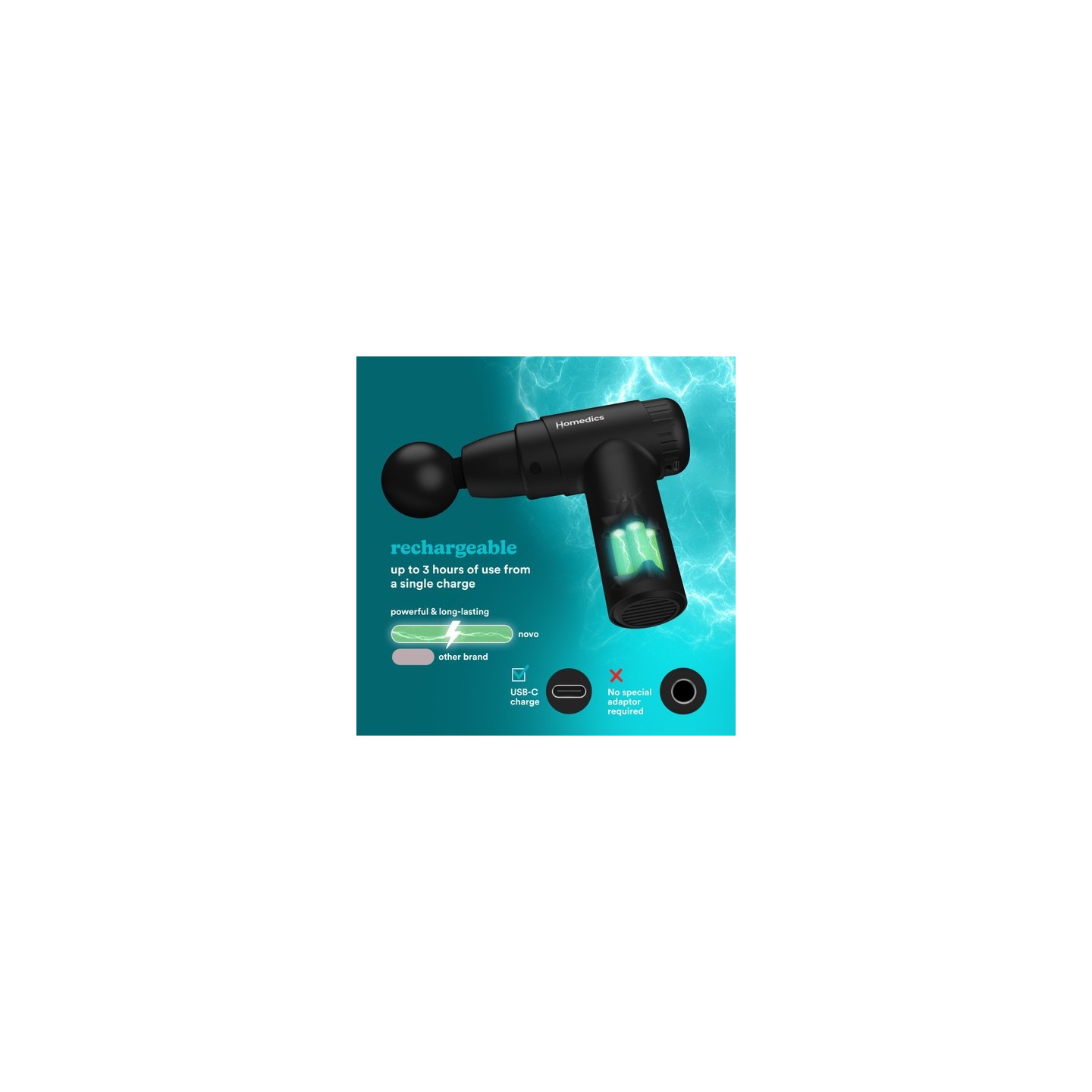 Homedics Mini Massage Gun - PGM-45BK - Mini Massage Gun — Buy in Cyprus with Fast Delivery