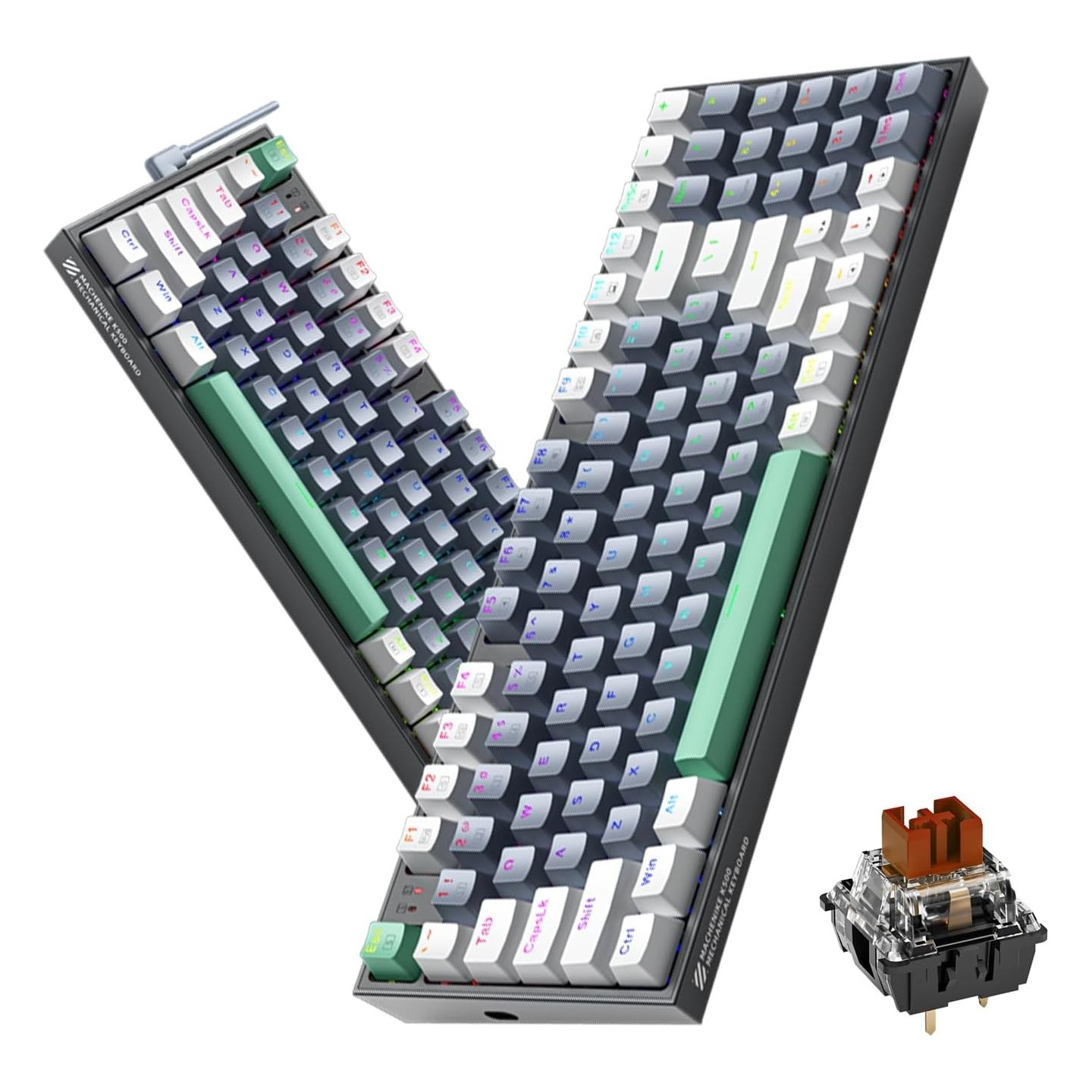 Machenike K500-B94 Grey 94-Key Brown Switch Mechanical Gaming Keyboard (Boxed) — Buy in Cyprus with Fast Delivery