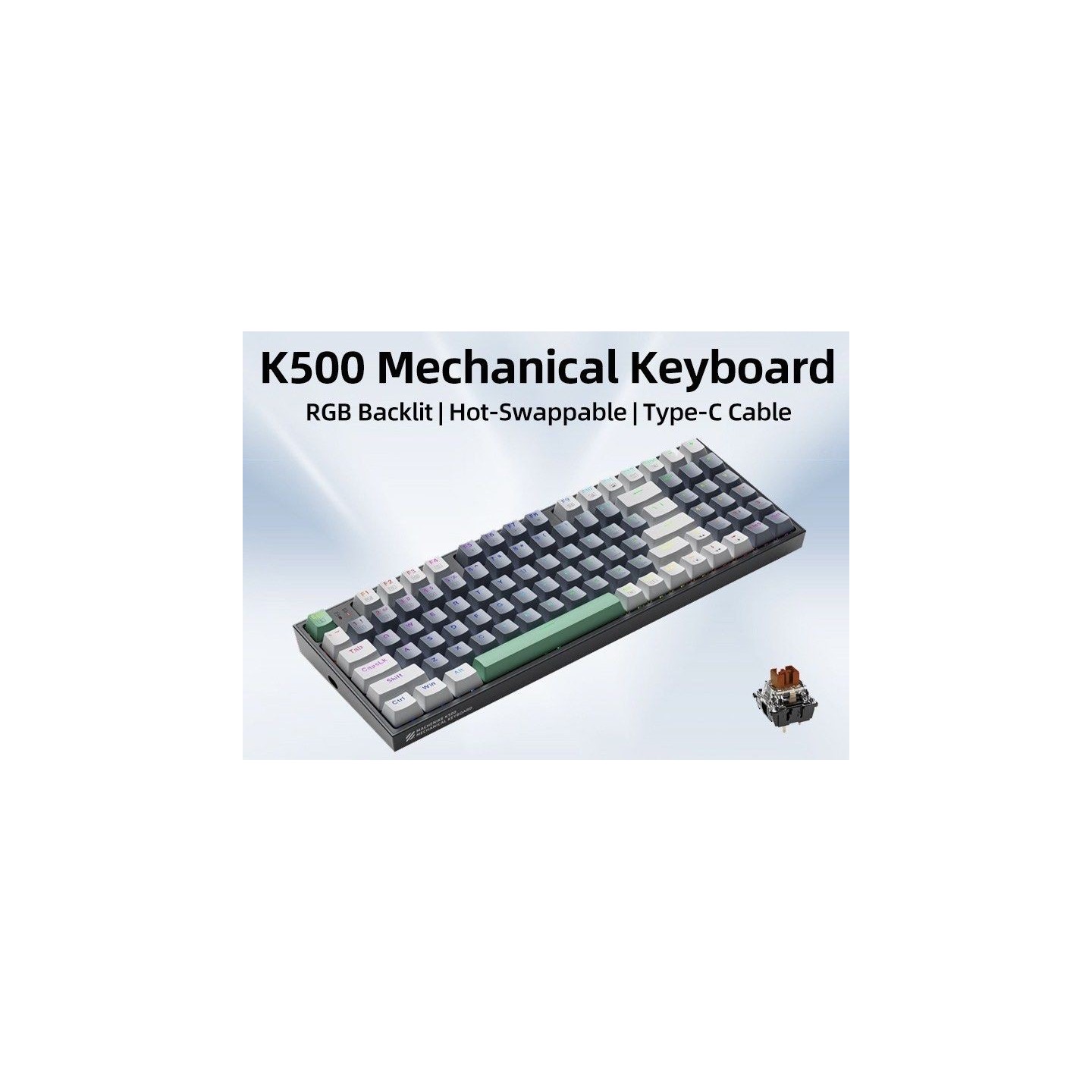 Machenike K500-B94 Grey 94-Key Brown Switch Mechanical Gaming Keyboard (Boxed) — Buy in Cyprus with Fast Delivery