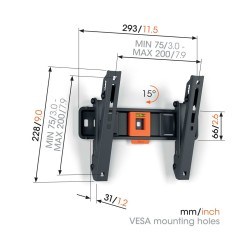 Buy Vogels TV Wall Mount - TVM1213 - Tilt 19-43'' Black in Cyprus, Nicosia, Limassol, Larnaka, Pafos