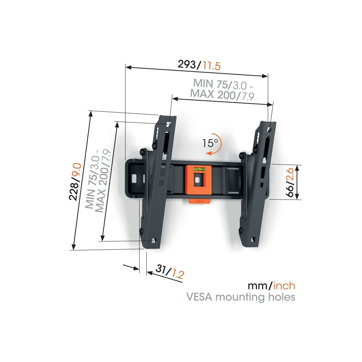 Vogels TV Wall Mount - TVM1213 - Tilt 19-43'' Black — Buy in Cyprus with Fast Delivery