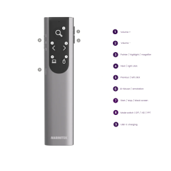 Marmitek WPR 400 Wireless Presenter Remote w/ Pointer Zoom Air Mouse - USB-C/A (Boxed) — Buy in Cyprus with Fast Delivery