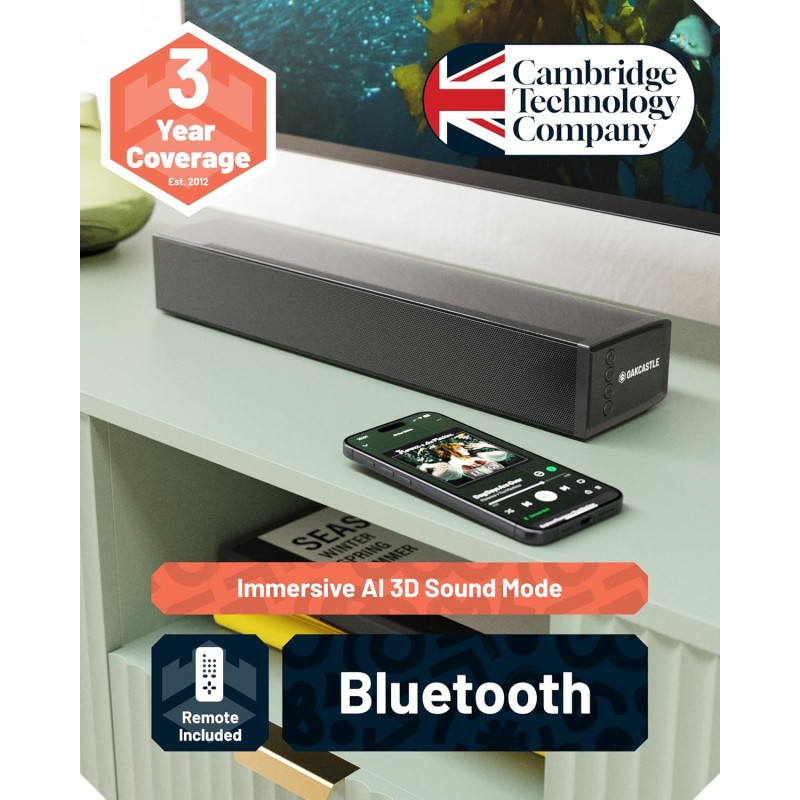 Buy Majority Oakcastle Soundbar - SB40 - 60W BT-HDMI & Remote Control in Cyprus, Nicosia, Limassol, Larnaka, Pafos