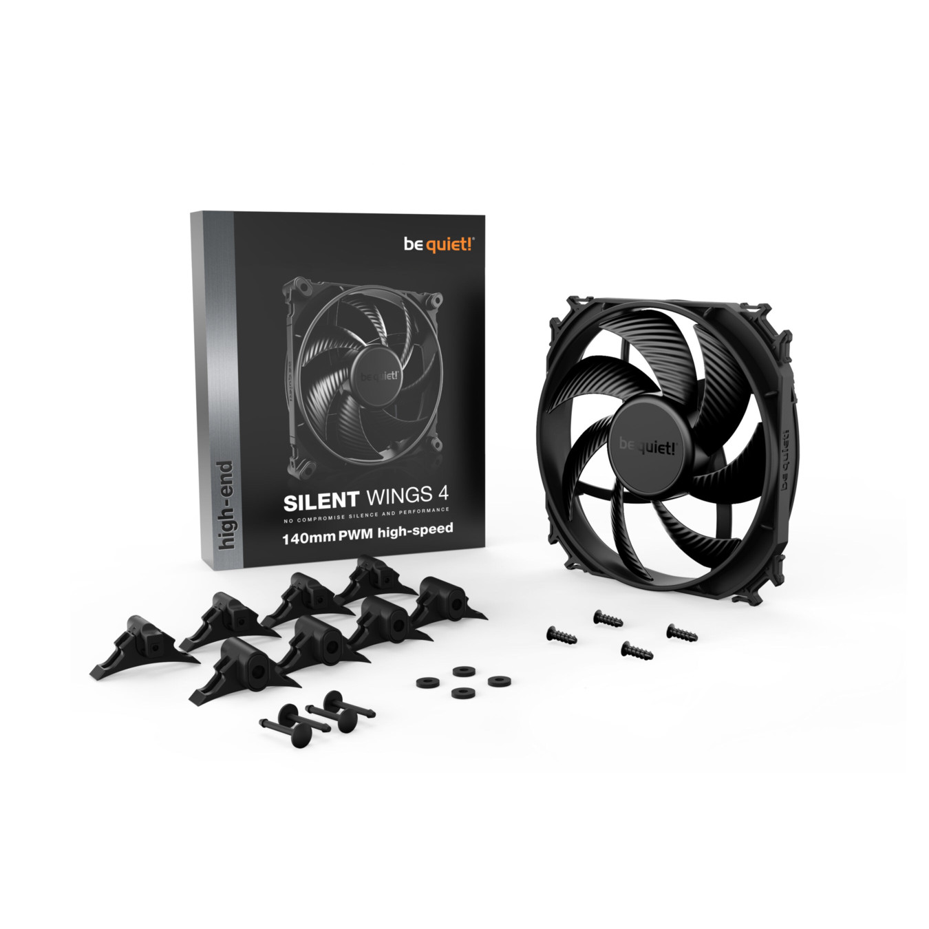 Be Quiet Silent Wings 4 140mm PWM High-Speed Case Fan - Black, 1900 RPM, 78.4 CFM — Buy in Cyprus with Fast Delivery
