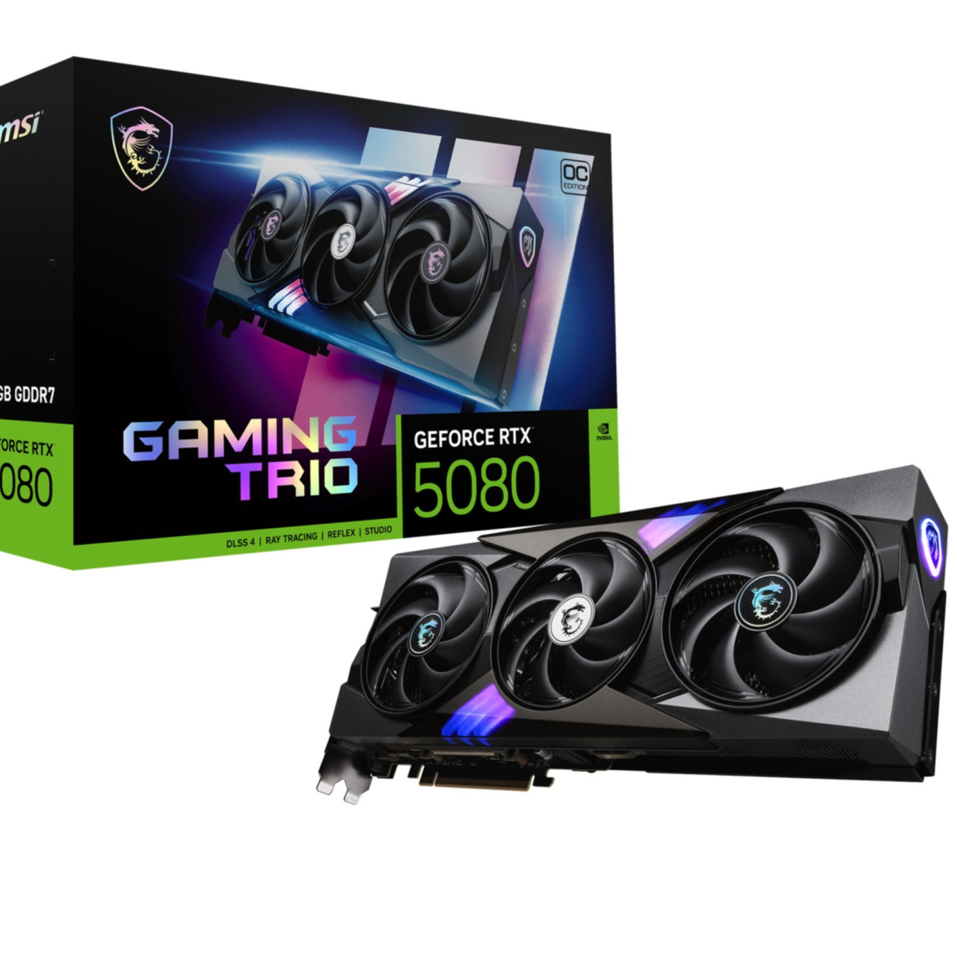MSI GeForce RTX 5080 GAMING TRIO OC - 16GB GDDR7, Boost 2700 MHz, Black, 3-Fan — Buy in Cyprus with Fast Delivery
