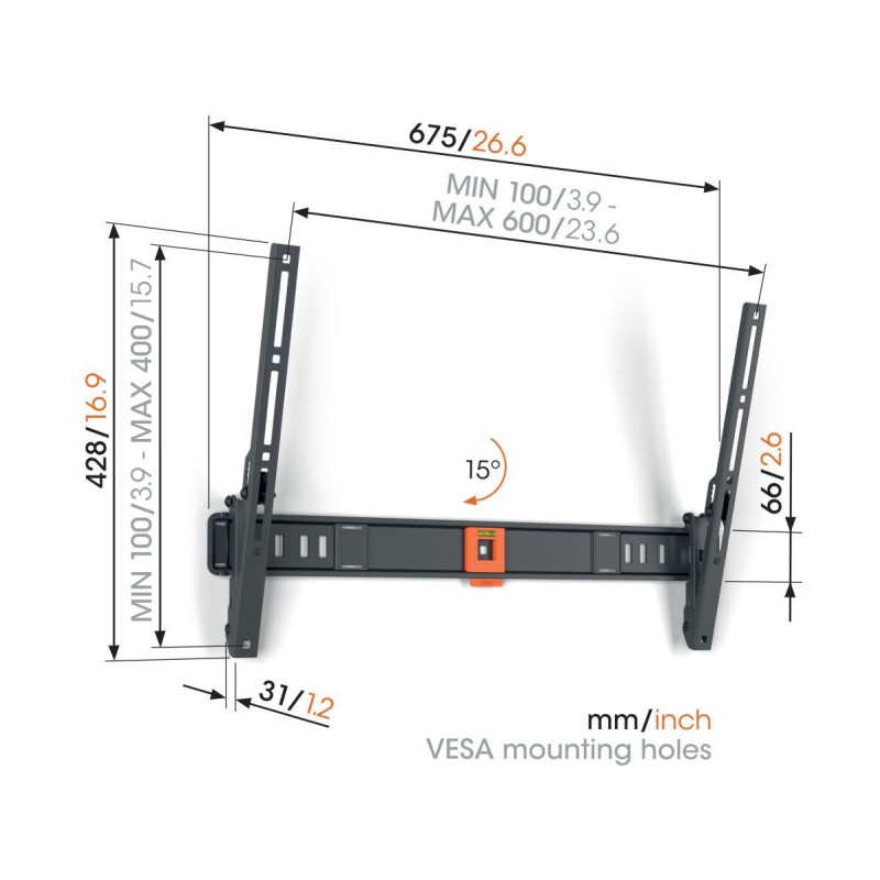 Buy Vogels TV Wall Mount 40-77'' Black - TVM1613 - Tilt in Cyprus, Nicosia, Limassol, Larnaka, Pafos
