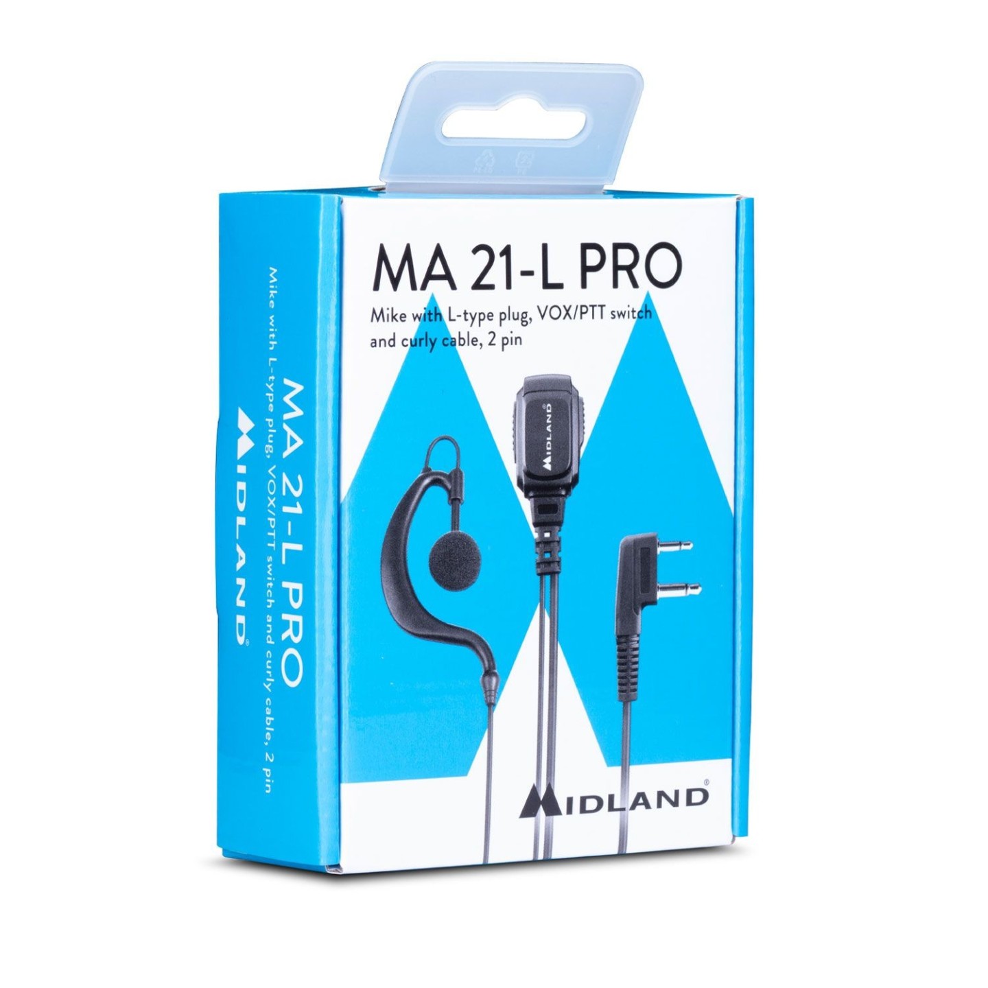 Midland MA21-L Pro Clip Microphone Earphone - 2-Pin L-Plug (Boxed) — Buy in Cyprus with Fast Delivery