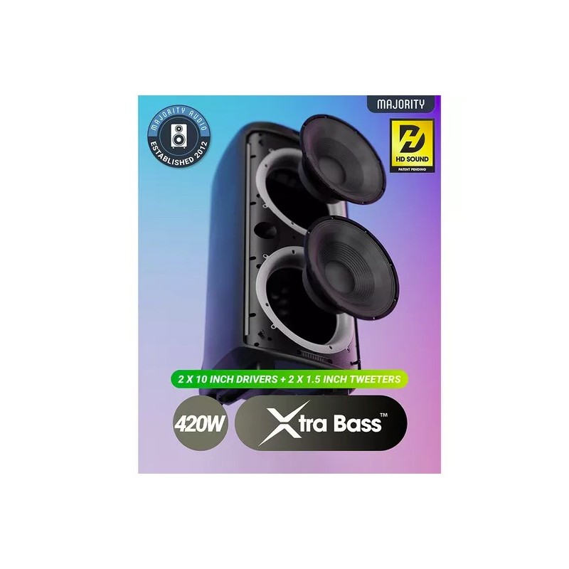 Buy Majority Speakers Portable Karaoke - PULSE P4 - 420W Wireless Mic BT USB RGB UK in Cyprus, Nicosia, Limassol, Larnaka, Pafos