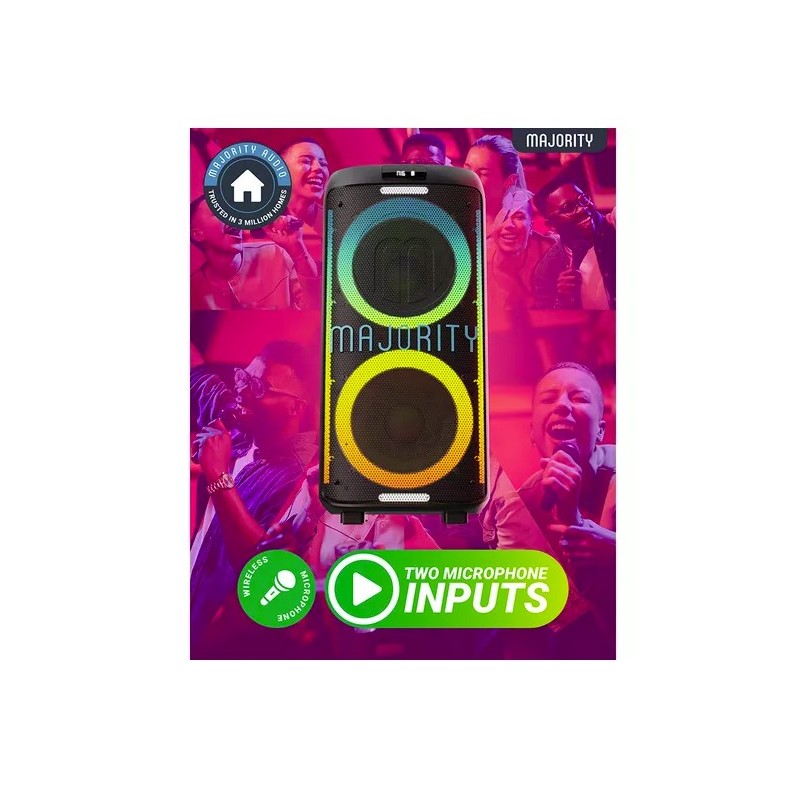 Buy Majority Speakers Portable Karaoke - PULSE P4 - 420W Wireless Mic BT USB RGB UK in Cyprus, Nicosia, Limassol, Larnaka, Pafos
