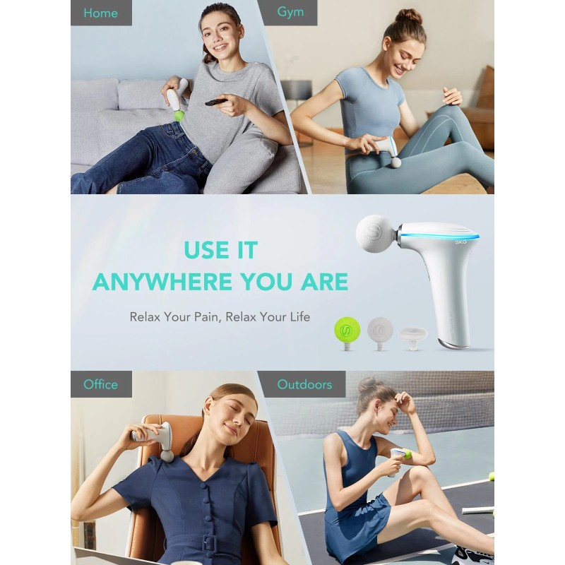 Buy SKG Body Gun Massager - F5-EN - Mini Grey in Cyprus, Nicosia, Limassol, Larnaka, Pafos