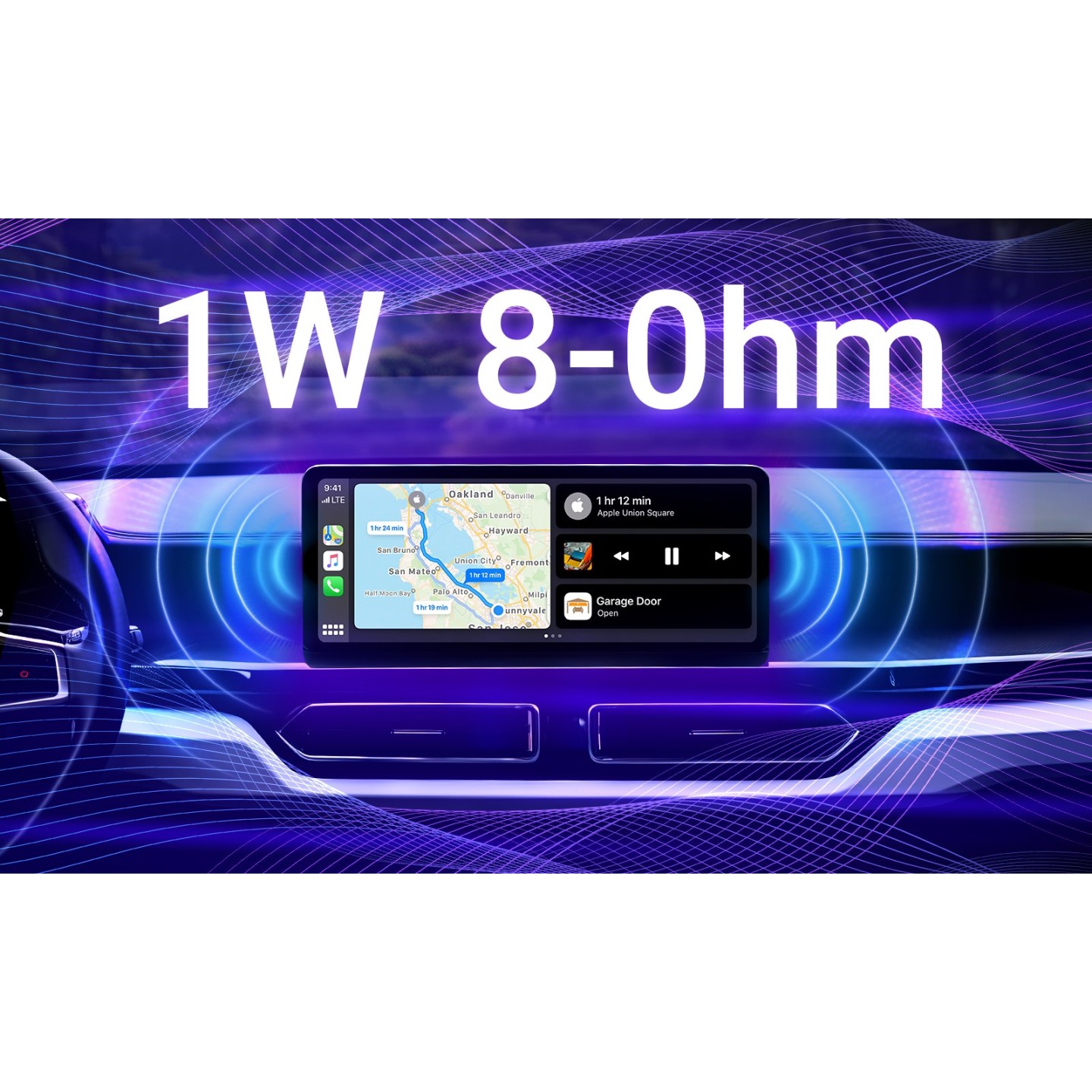 MINIX Car Monitor Touch - CP89-HD - 8.9' HD 60fps Wi-Fi Bluetooth AUX Speaker CarPlay Android Auto