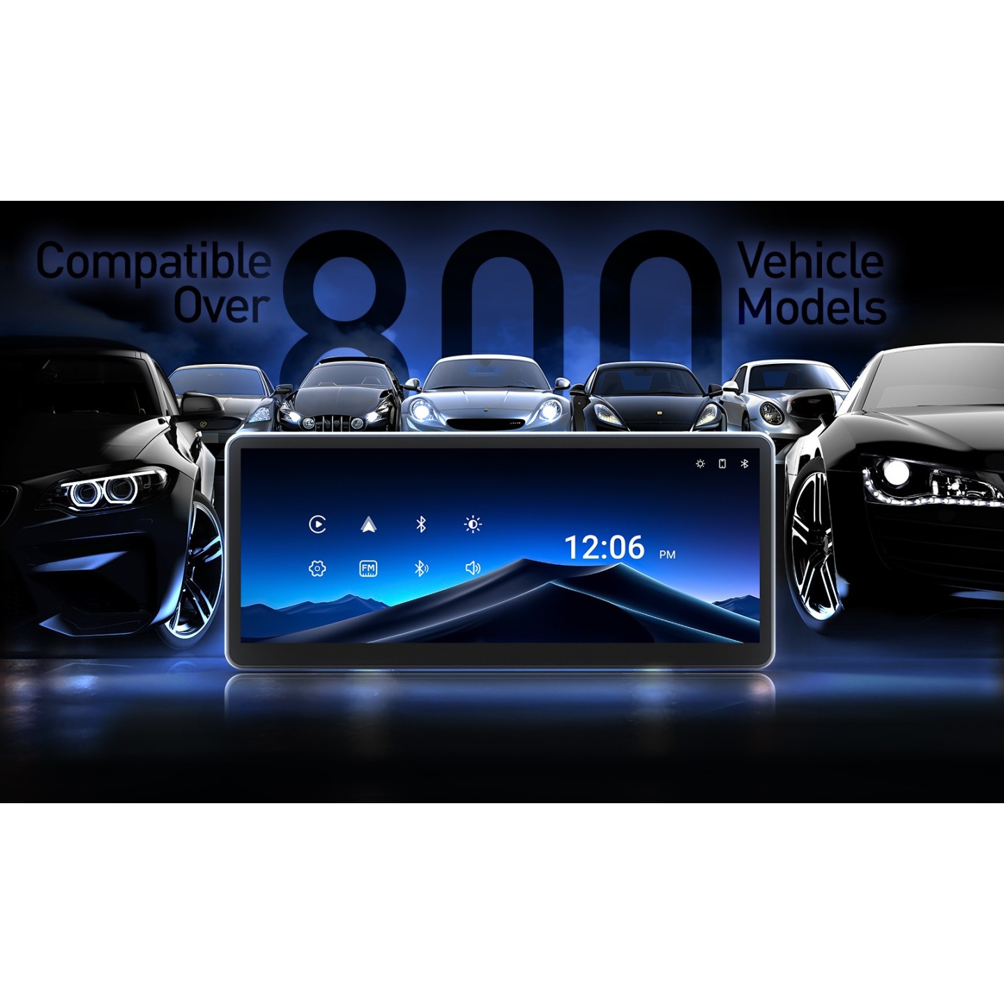 MINIX Car Monitor Touch - CP89-HD - 8.9' HD 60fps Wi-Fi Bluetooth AUX Speaker CarPlay Android Auto