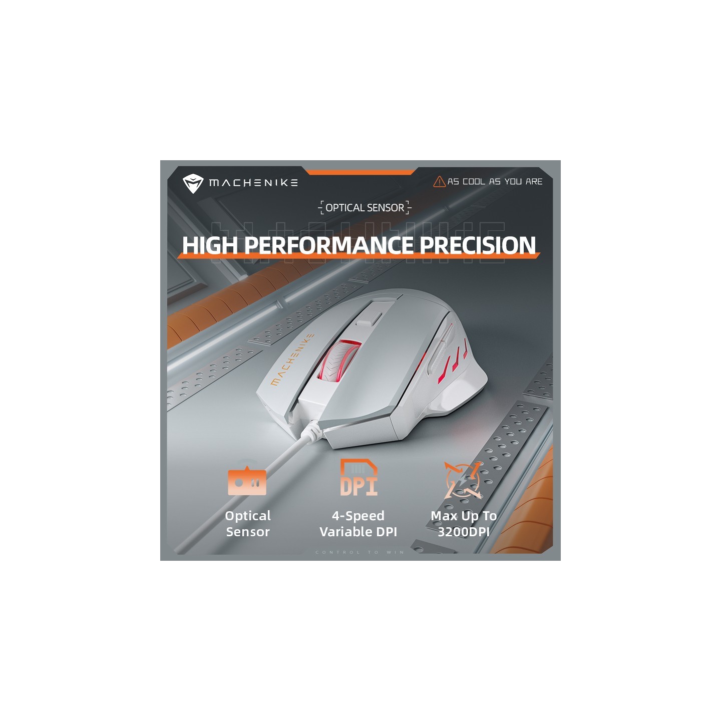 Machenike M3 Wired Gaming Mouse Gray (Boxed) — Buy in Cyprus with Fast Delivery