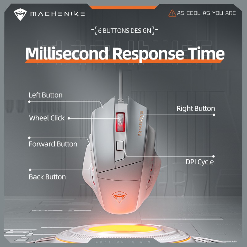 Buy Machenike Wired Gaming Mouse Gray - M3 - Wired Gaming Mouse Gray in Cyprus, Nicosia, Limassol, Larnaka, Pafos