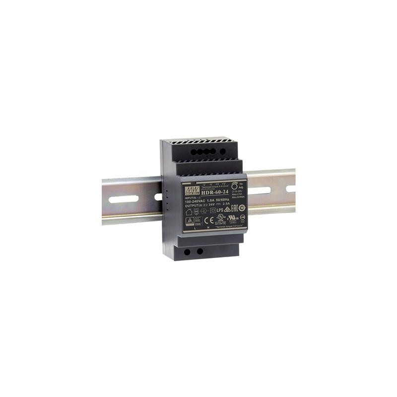 Buy Meanwell DIN Rail PSU 12V 60W - HDR-60-12 - DIN Rail PSU 12V 60W in Cyprus, Nicosia, Limassol, Larnaka, Pafos