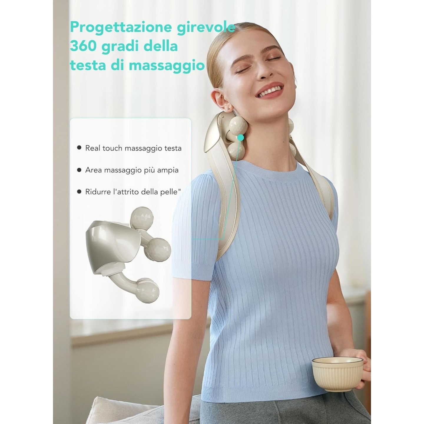 SKG Neck & Shoulder Massager - H7-Ultra - with White Massage Heads — Buy in Cyprus with Fast Delivery