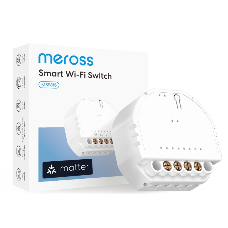 Buy Meross HomeKit Smart Wi-Fi In-Wall Switch - MSS815MA-UN - 10A, Matter in Cyprus, Nicosia, Limassol, Larnaka, Pafos