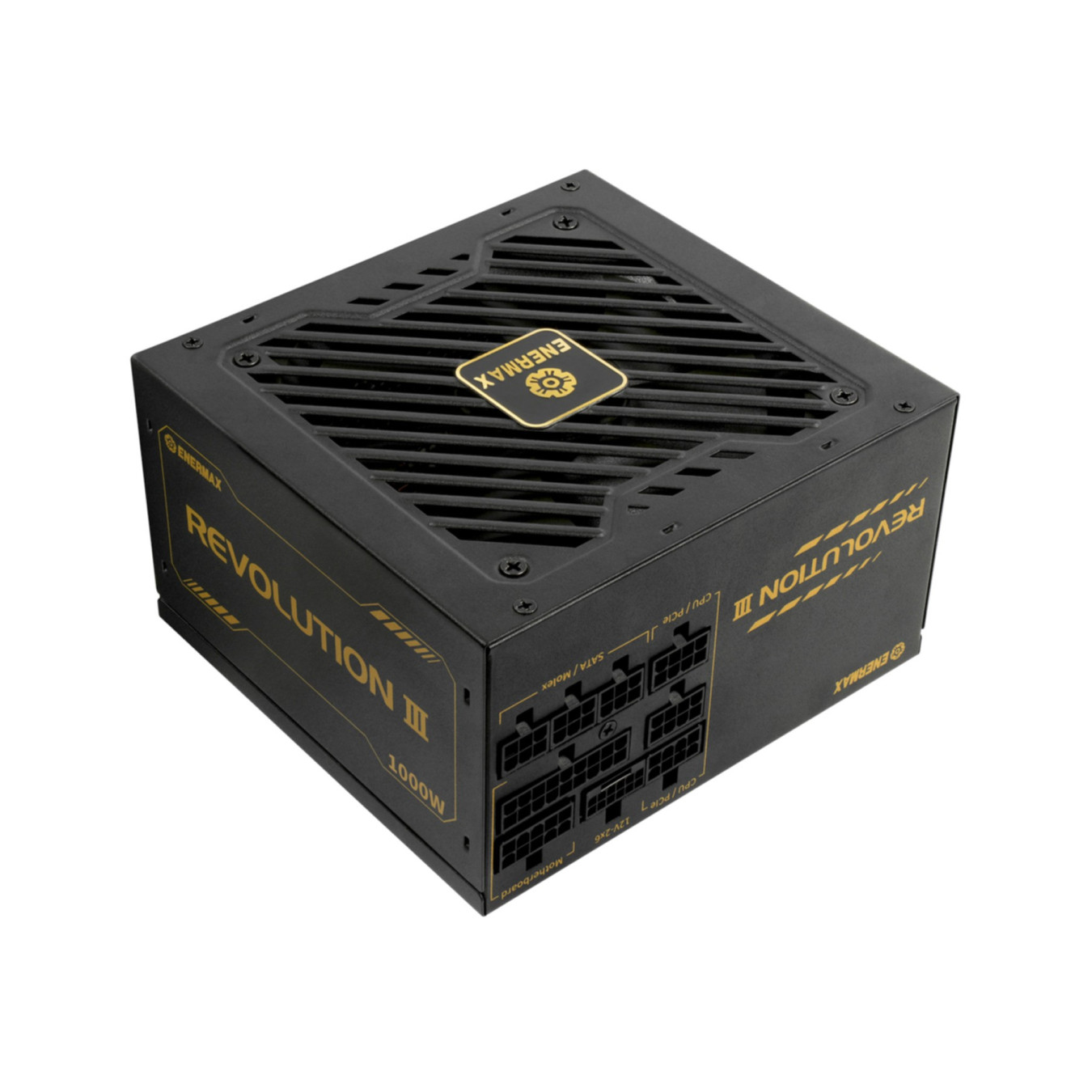 Enermax Revolution 3 1000W ATX 3.1 PSU - 80 PLUS Gold, Fully-Modular, Black, PCIe 12VHPWR & 6+2