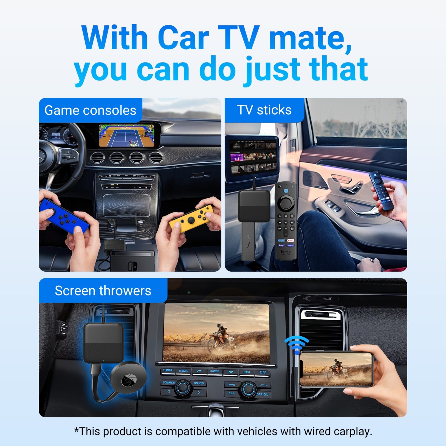 MINIX Car Media Hub - CA361 Plus - Wired to Wireless CarPlay Android Auto HDMI-IN USB Media Hub